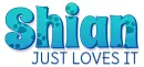 SHIAN JUST LOVES IT, TEAL, PAW PRINT, DOG, TEXT