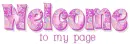 WELCOME TO MY PAGE, HEARTS, PINK, PATTERNS, TEXT