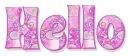 HELLO, PINK, HEARTS, TEXT, GREETINGS