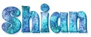 Shian, TURQUOISE, ABSTRACT, TEXT