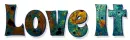 love it, TEAL, ABSTRACT, TEXT, GG RELATED