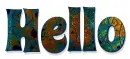 HELLO, TEAL, VINES, TEXT, GREETINGS