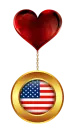 DANGLY FLAG MEDAL FROM HEART