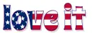 Love it, holidays, 4th of July, flag, text