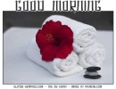 GOOD MORNING, FLOWER, RED, TEXT