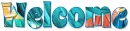WELCOME, TROPICAL, TURQUOISE, TEXT