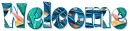 WELCOME, TROPICAL, TURQUOISE, TEXT
