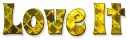 Love it, YELLOW, PATTERNED, DIAMOND, TEXT