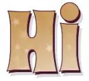 Hi, BROWN, STARS, TEXTURE, GREETINGS, TEXT