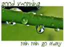 GOOD MORNING.. RAIN.. RAIN GO AWAY