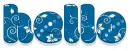 HELLO, DARK TURQUOISE, FLOWERS, GREETINGS, TEXT