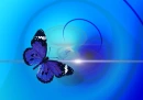 BLUE BACKGROUND SWIRL WITH A BUTTERFLY