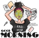 GOOD MORNING, CARTOONS, GIRL, TEXT