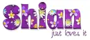 SHIAN JUST LOVES IT, PERSONAL, LAVENDER, TEXT