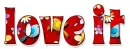 Love it, RED, FLOWERS, BIRDS, TEXT