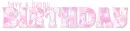 HAPPY BIRTHDAY, PINK, HEARTS, TEXT