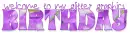 WELCOME  TO MY GLITTER GRAPHICS BIRTHDAY