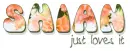 SHIAN JUST LOVES IT, PEACH, DALIA, TEXT