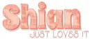 Shian just loves it, PEACH, PERSONAL, TEXT