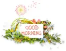 GOOD MORNING, NATURE, DANDELION, TEXT