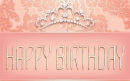 HAPPY BIRTHDAY, PEACH, CROWN, TEXT
