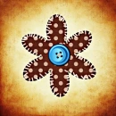 Sewn Flower on tan Background