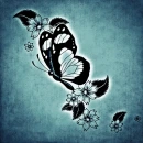 Butterflies on teal background