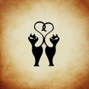Love kitties on tan Background