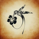 HUMMINGBIRD ON TAN BACKGROUND