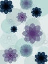 Greenish grey background with dark teal Flowers