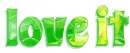 LOVE IT, GG RELATED, GREEN, YELLOW,, SWIRLS, TEXT