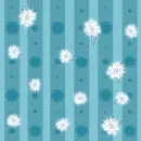 TURQUOISE STRIPED BACKGROUND WITH  WHITE GARDENIAS