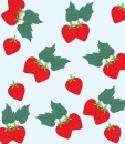 STRAWBERRIES ON A LIGHT BLUE BACKGROUND