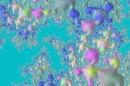 PASTEL SPLASHES ON A AQUA BACKGROUND