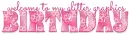 Welcome to my glitter graphics birthday