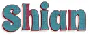 SHIAN, AQUA, BURGANDY, SQUARES, NAMES, TEXT