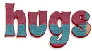 HUGS, AQUA, FRIENDSHIP, TEXT