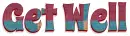 GET WELL, AQUA, BURGANDY, TEXT, PATTERNS
