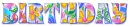 BIRTHDAY, NEON, FLOWERS, TEXT