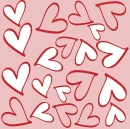 PINK BACKGROUND WITH RED HEARTS