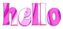 HELLO, FUSCIA, SWIRLY, TEXT, GREETINGS