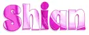 SHIAN, NAMES, SWIRLY, FUSCIA, TEXT