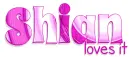 SHIAN LOVES IT, SWIRLY, FUSCIA, TEXT