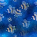 DARK BLUE BACKGROUND WITH CARTOON BUMBLEBEES