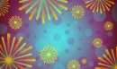 TURQUOISE BACKGROUND WITH FIREWORKS DESIGN