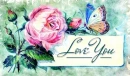LOVE YOU, ROSE, BUTTERFLY, TEXT