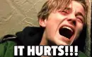 boy crying "It hurts"