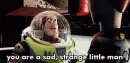 anime character saying "you are a sad, strange little man"