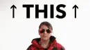 lady pointing up saying "THIS"