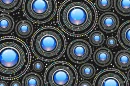 Black Background with Blue Opal-like Circles